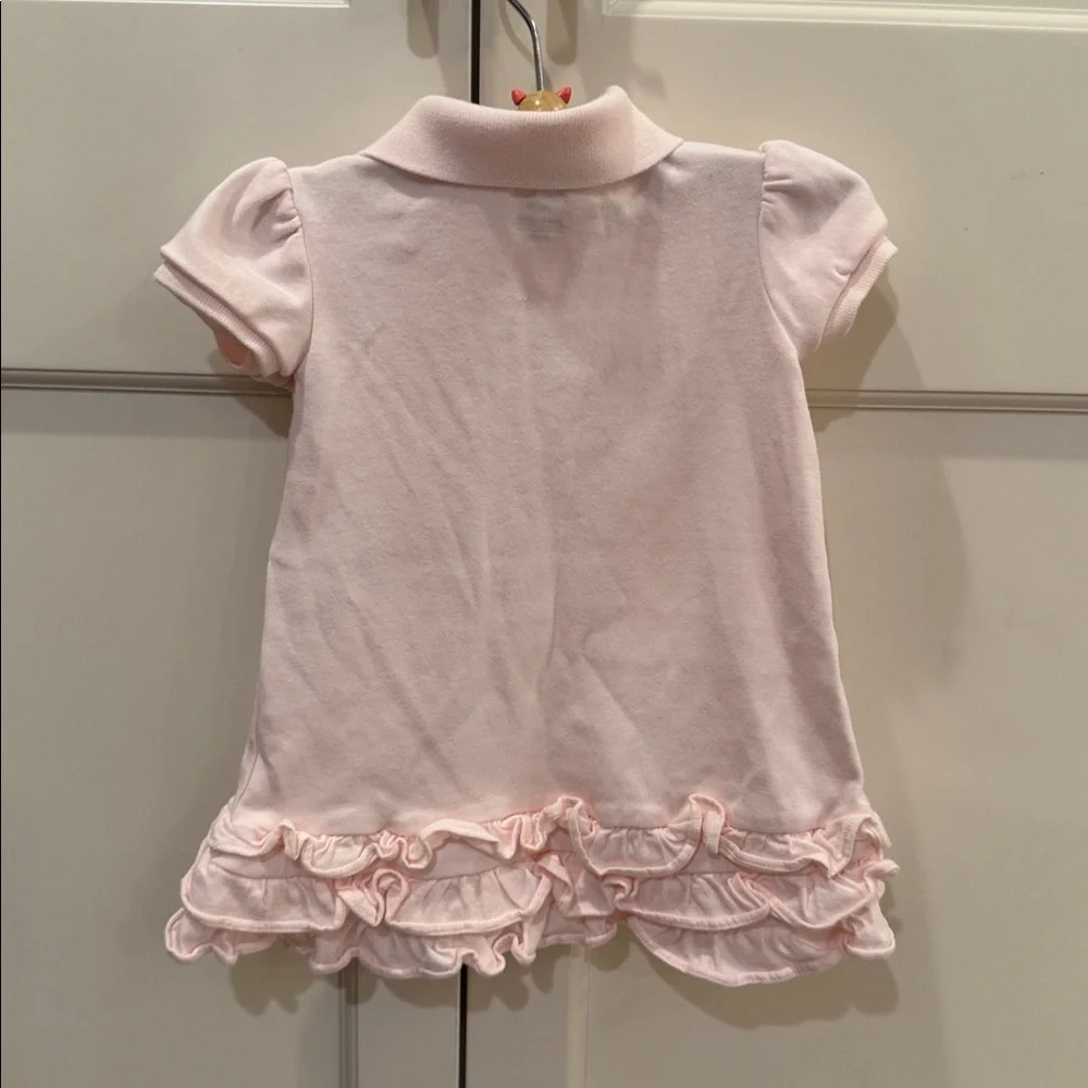 Polo by Ralph Lauren Light Pink Ruffle Hem Polo Dress - Girls